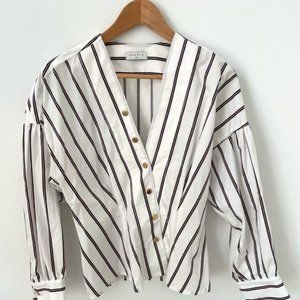 Sandro striped cotton button down shirt